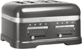 KitchenAid 4-Scheiben-Toaster mit Sandwich-Zange - Retro-Design, vielseitige Funktionen und einstellbare Bräunungsgrade - Medaillon Silber